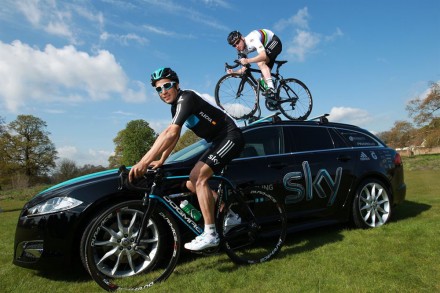 Mark Cavendish & Juan Antinio Flecha Jaguar & Team Sky Launch - ©Copyright Jaguar & Team Sky