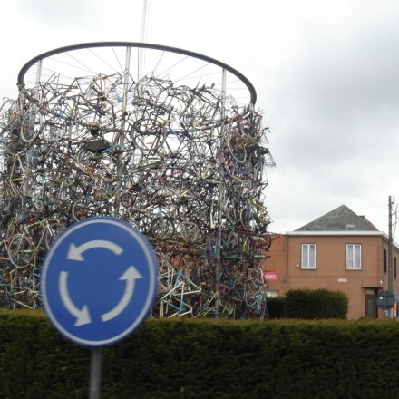 Broken Bike parts - Roundabout in Brakel, Belgium - Image copyright Cristi Ruhlman