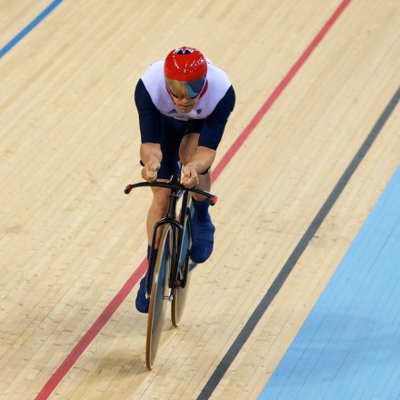 New World Record - Mark Colbourne ( GBR ) - Men's C1 3km Individual Pursuit Qualifying © Christina Kelkel