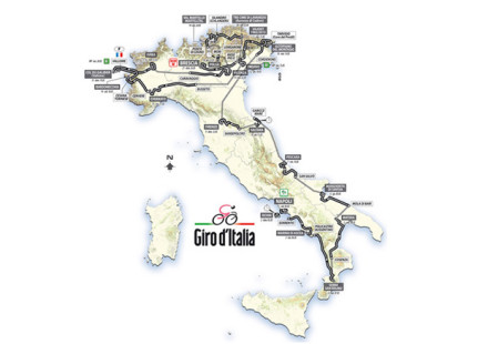 The route of the 2013 Giro