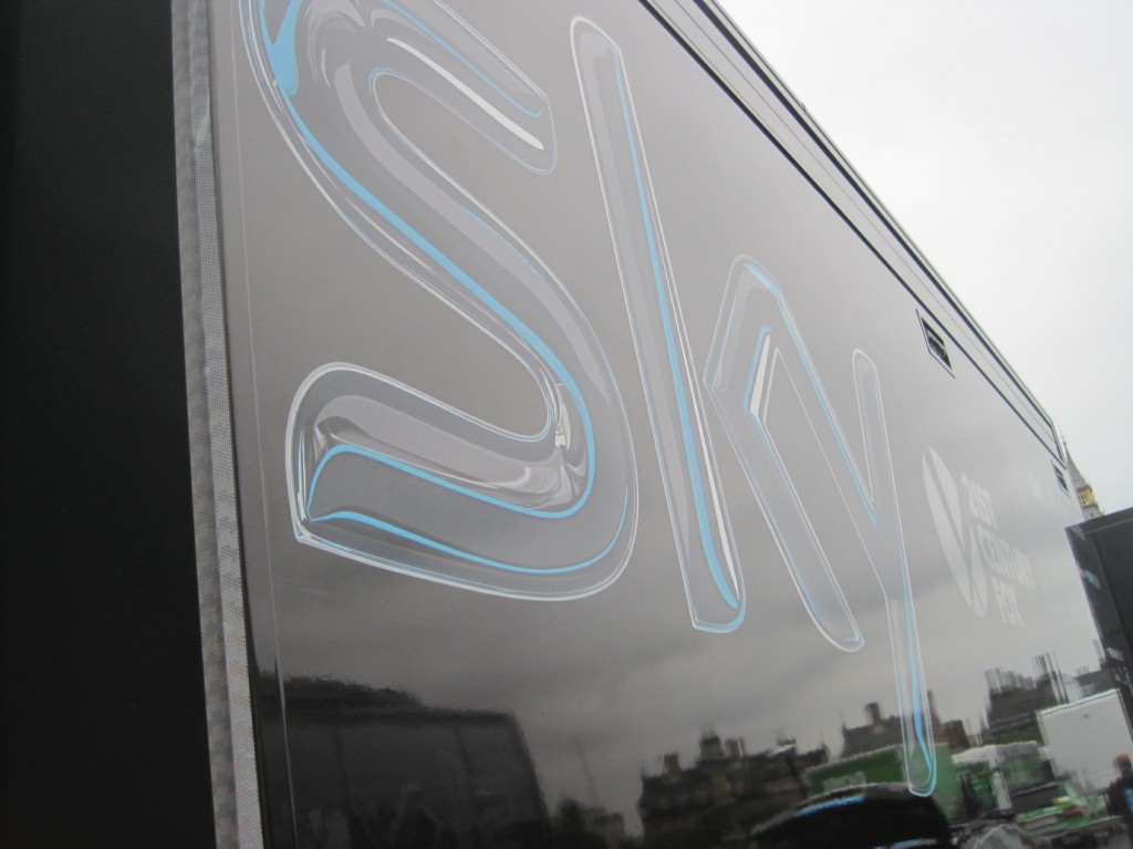 Team Sky Bus Exterior - Image ©Paul Harris / Cycling Shorts. Team Sky Bus Exterior - Image ©Paul Harris / Cycling Shorts.