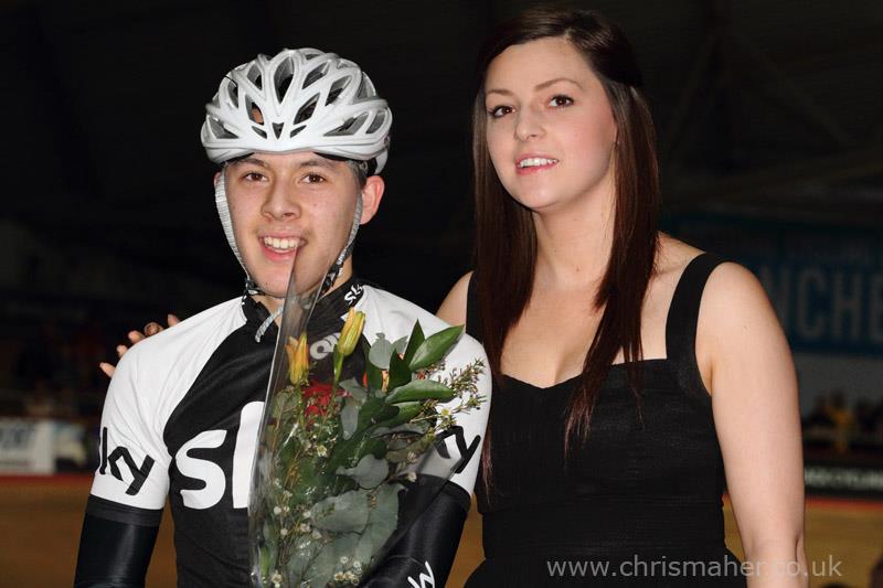 Revolution 39 | Season 10 DHL Future Stars Scratch Race winner Team Sky's Joel Partington - ©Chris Maher (www.chrismaher.co.uk)
