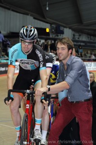 Alex Dowsett carries out starting duties in-between TV Presenter duties. - ©ChrisMaher.co.uk