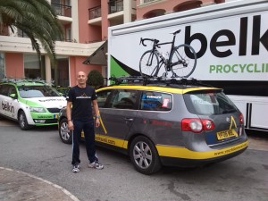 YBT's support car with Team Belkin.